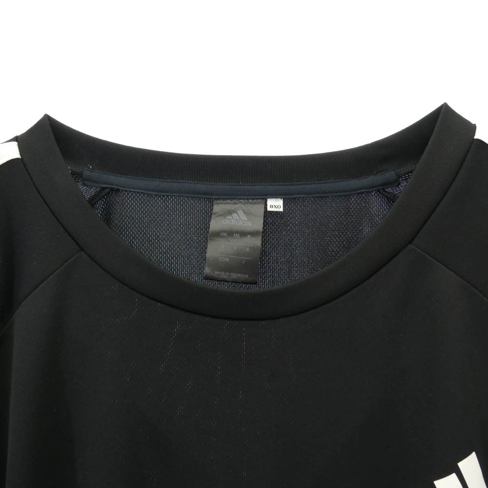 adidas アディダス 781360 3ストライプ オーバーサイズ 長袖 トラックトップ プルオーバー ブラック系 8XO【美品】【中古】