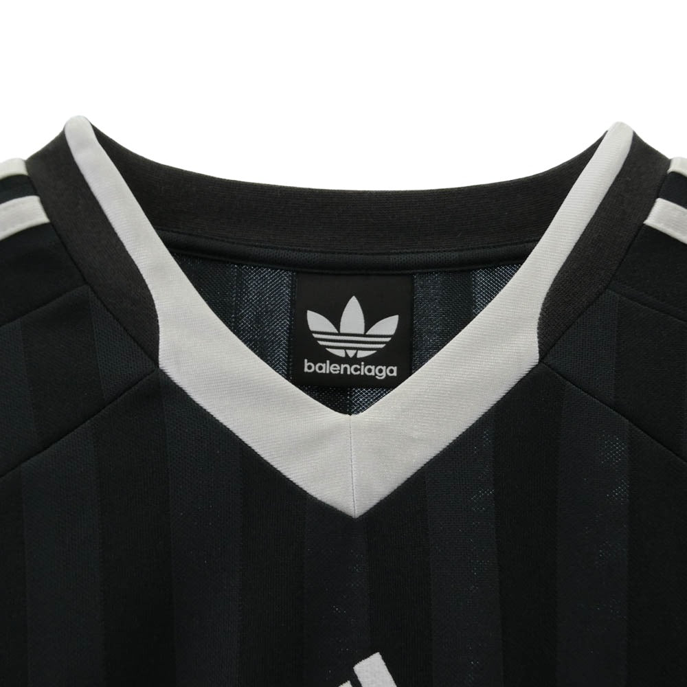 BALENCIAGA バレンシアガ adidas アディダス 23SS 723663 TNV13 x adidas アディダス オーバーサイズ サッカー 半袖 ゲームシャツ Tシャツ ブラック系 グレー系 3【中古】