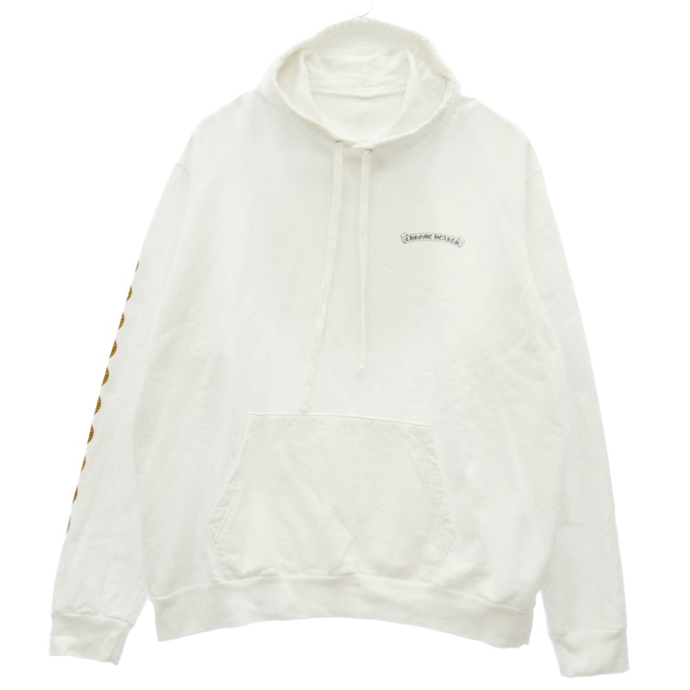 CHROME HEARTS クロムハーツ（原本無） SWTSHRT HD PLVR CHプラス プリント プルオーバー フーディー パーカー ホワイト系 XXL【中古】