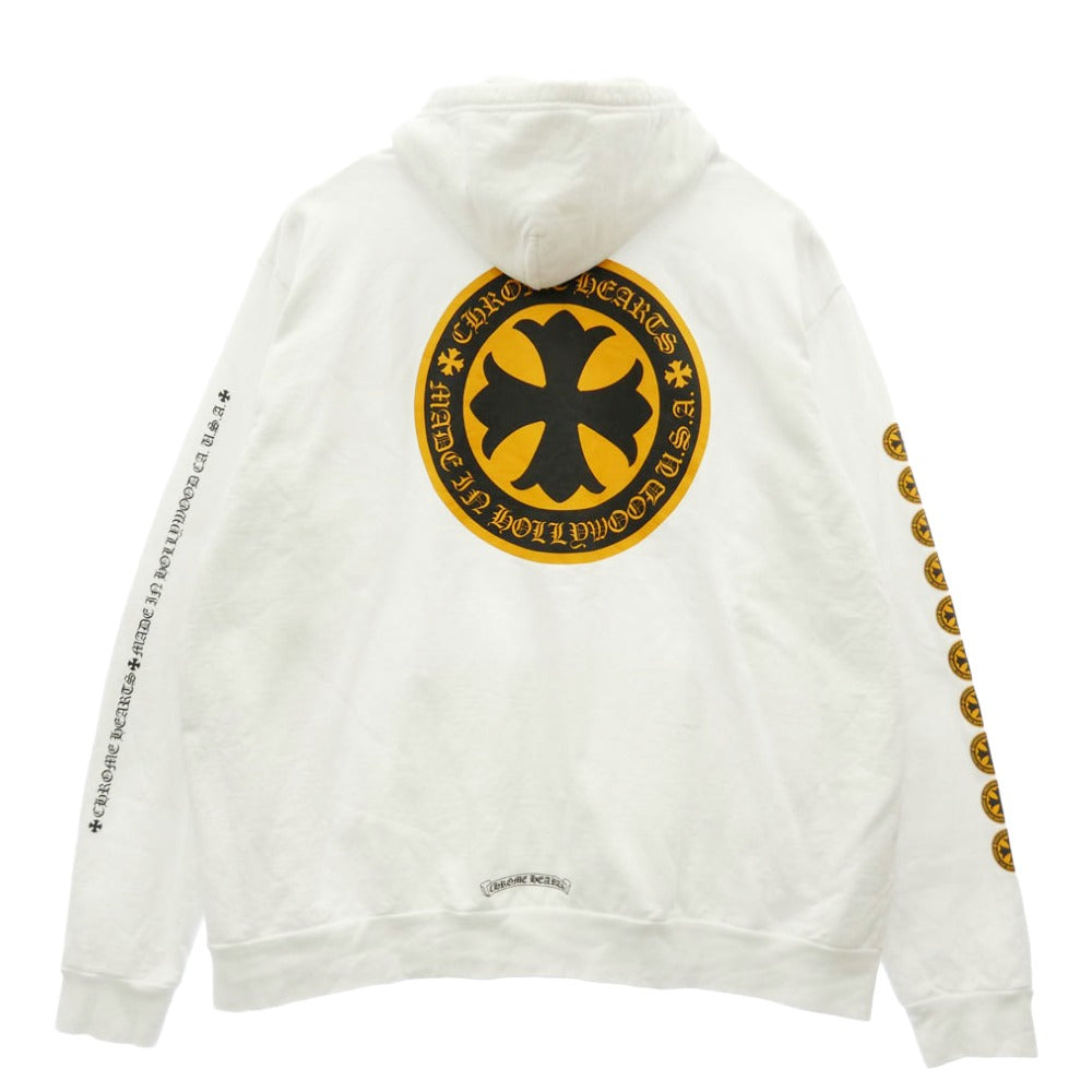 CHROME HEARTS クロムハーツ（原本無） SWTSHRT HD PLVR CHプラス プリント プルオーバー フーディー パーカー ホワイト系 XXL【中古】