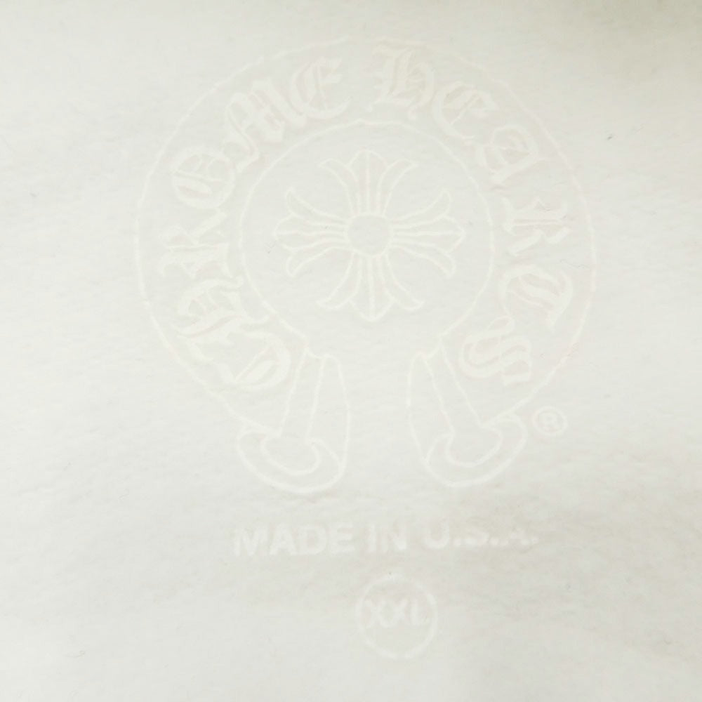 CHROME HEARTS クロムハーツ（原本無） SWTSHRT HD PLVR CHプラス プリント プルオーバー フーディー パーカー ホワイト系 XXL【中古】