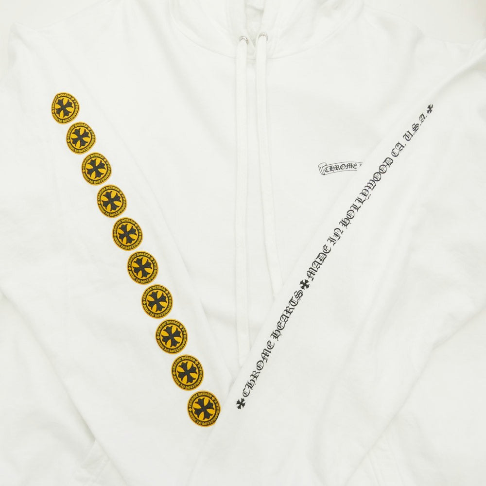 CHROME HEARTS クロムハーツ（原本無） SWTSHRT HD PLVR CHプラス プリント プルオーバー フーディー パーカー ホワイト系 XXL【中古】