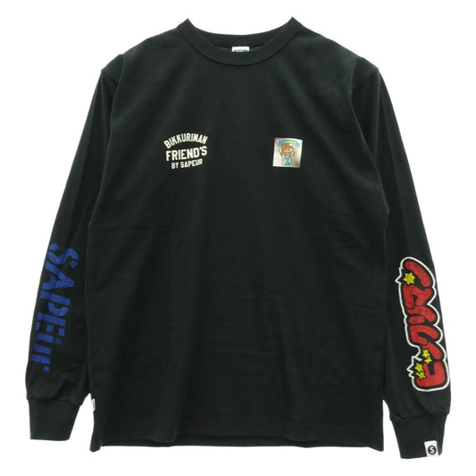SAPEUR サプール ビックリマン 十字架天使 プリント 長袖カットソー ブラック系 M【新古品】【未使用】【中古】