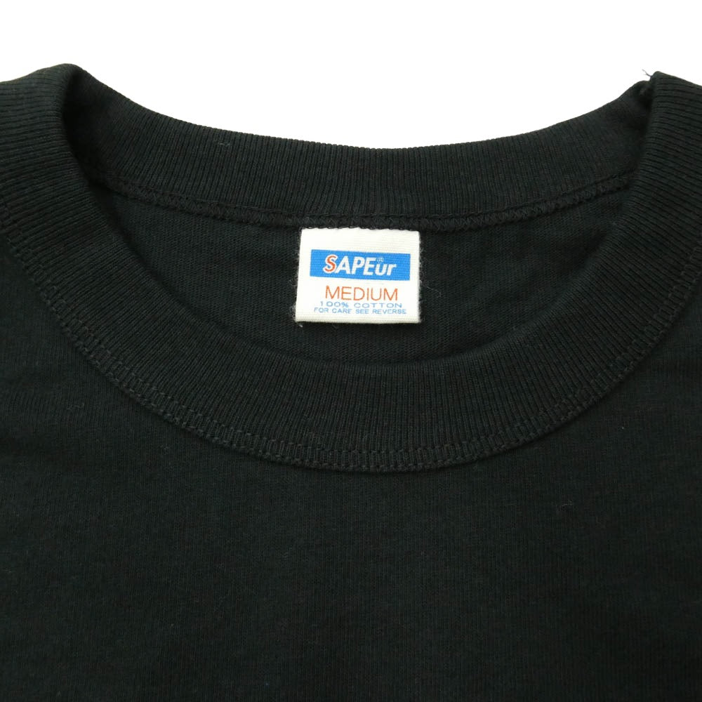 SAPEUR サプール ビックリマン 十字架天使 プリント 長袖カットソー ブラック系 M【新古品】【未使用】【中古】