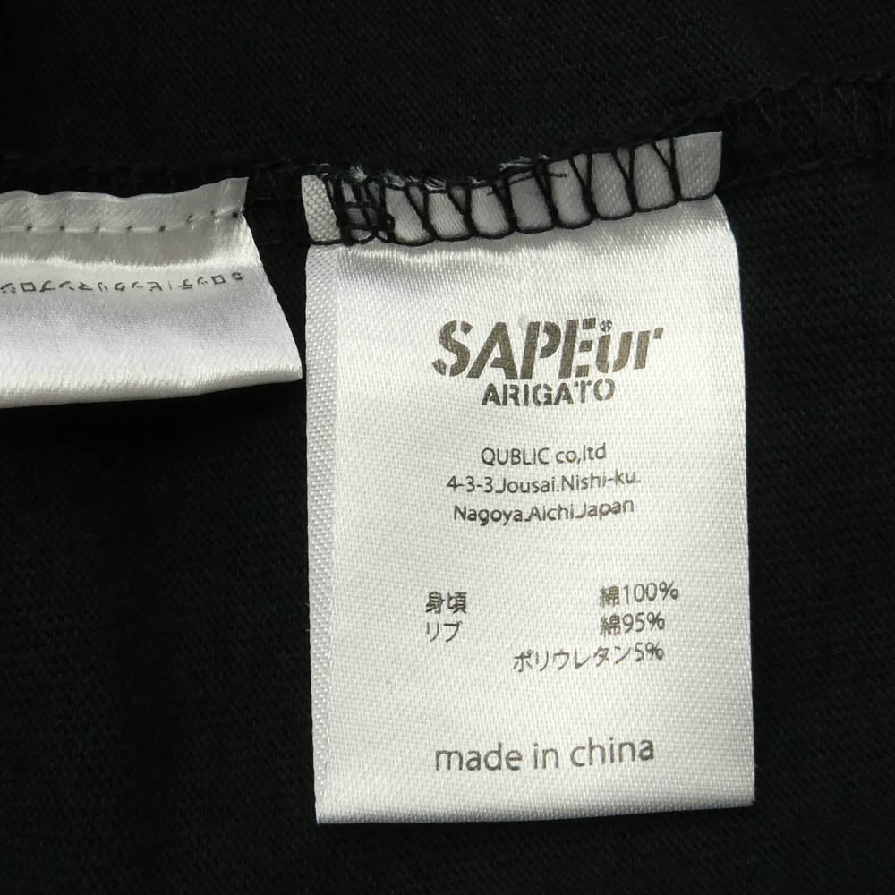 SAPEUR サプール ビックリマン 十字架天使 プリント 長袖カットソー ブラック系 M【新古品】【未使用】【中古】