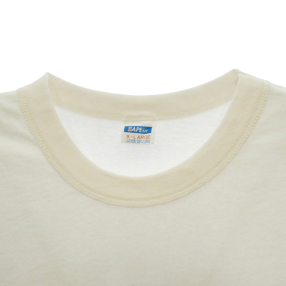 SAPEUR サプール GREAT OF ALL TIME BIKE GIRL バイクガール プリント Tシャツ 半袖カットソー ホワイト系 XL【中古】