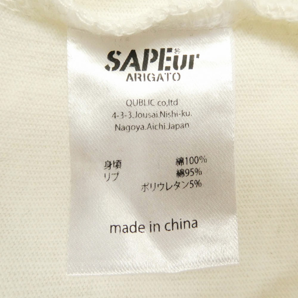 SAPEUR サプール GREAT OF ALL TIME BIKE GIRL バイクガール プリント Tシャツ 半袖カットソー ホワイト系 XL【中古】