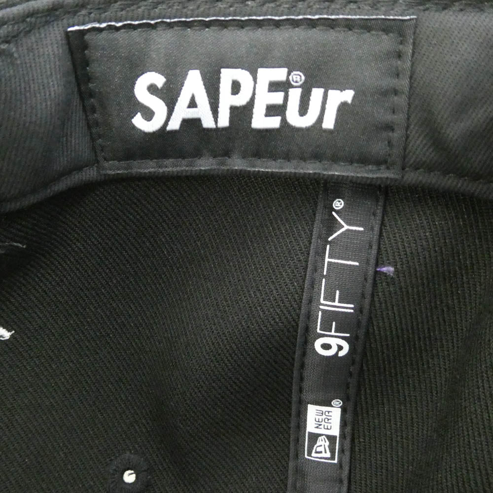 SAPEUR サプール NEW ERA ニューエラ A0025-329 × NEW ERA ニューエラ ロゴ刺繍 キャップ 帽子 ブラック系 XL【新古品】【未使用】【中古】