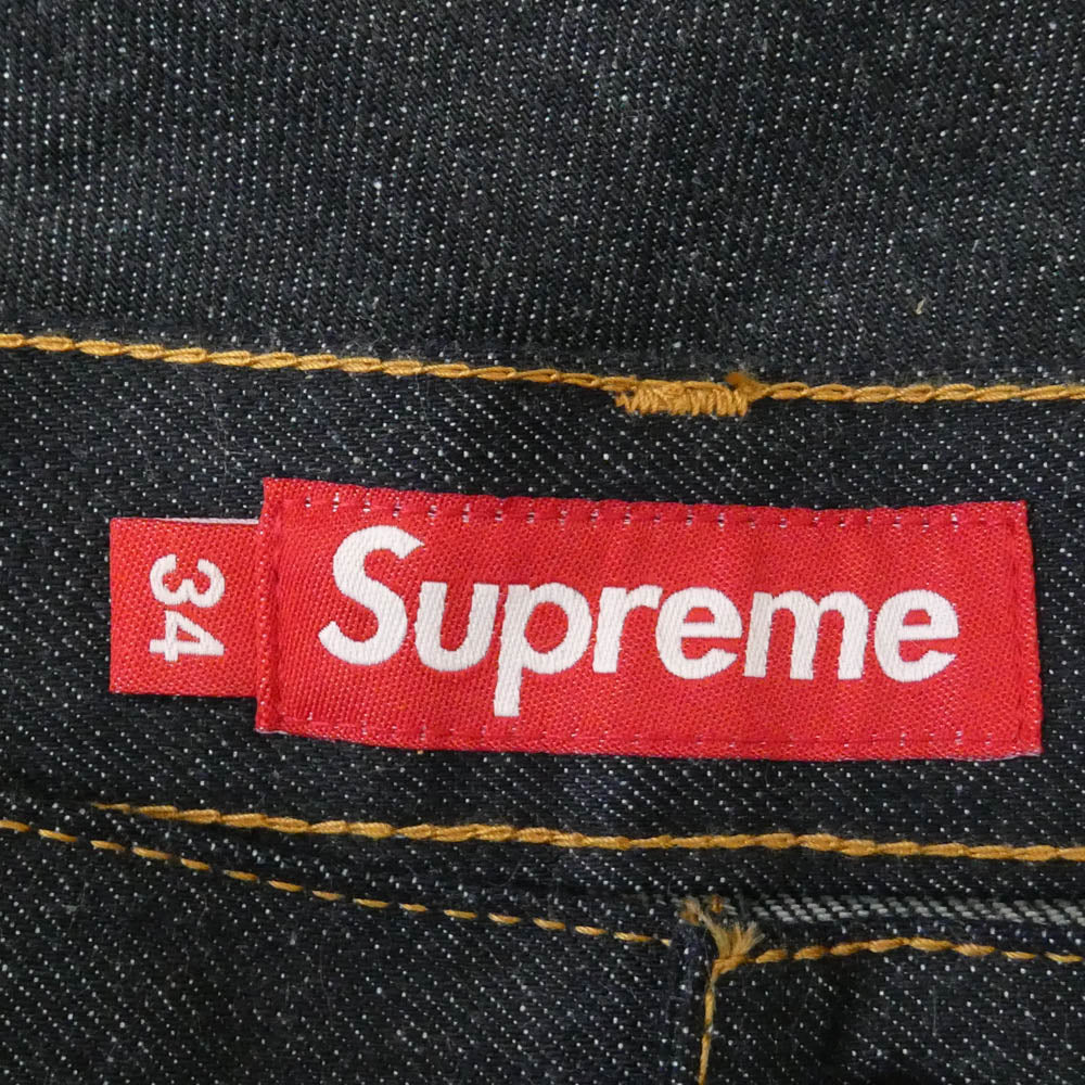 Supreme シュプリーム 25SS S Logo Rigid Baggy Sロゴ 刺繍 リジッド バギー デニム パンツ ダークネイビー系 34【極上美品】【中古】