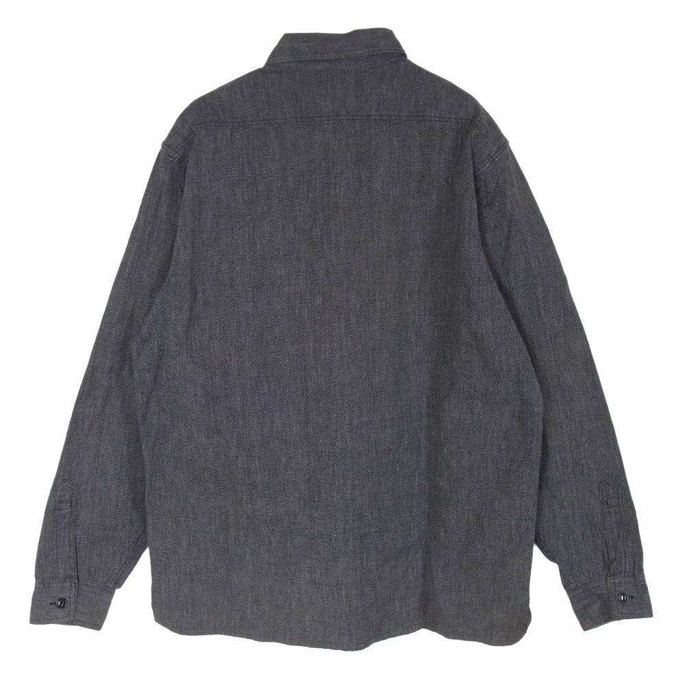 ジェネラグ 2394542 Chambray work shirt シャンブレー 長袖 ワークシャツ ダークグレー系 15【中古】