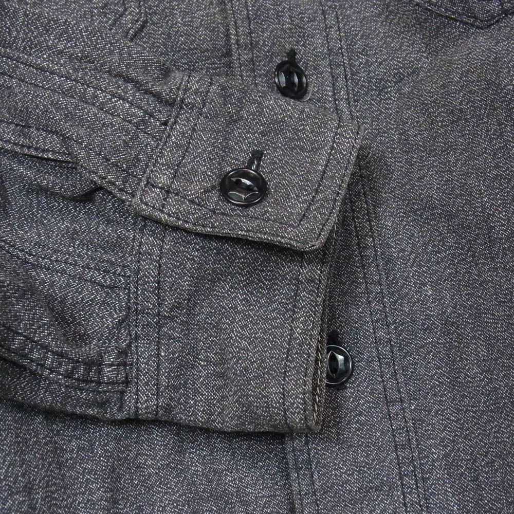 ジェネラグ 2394542 Chambray work shirt シャンブレー 長袖 ワークシャツ ダークグレー系 15【中古】