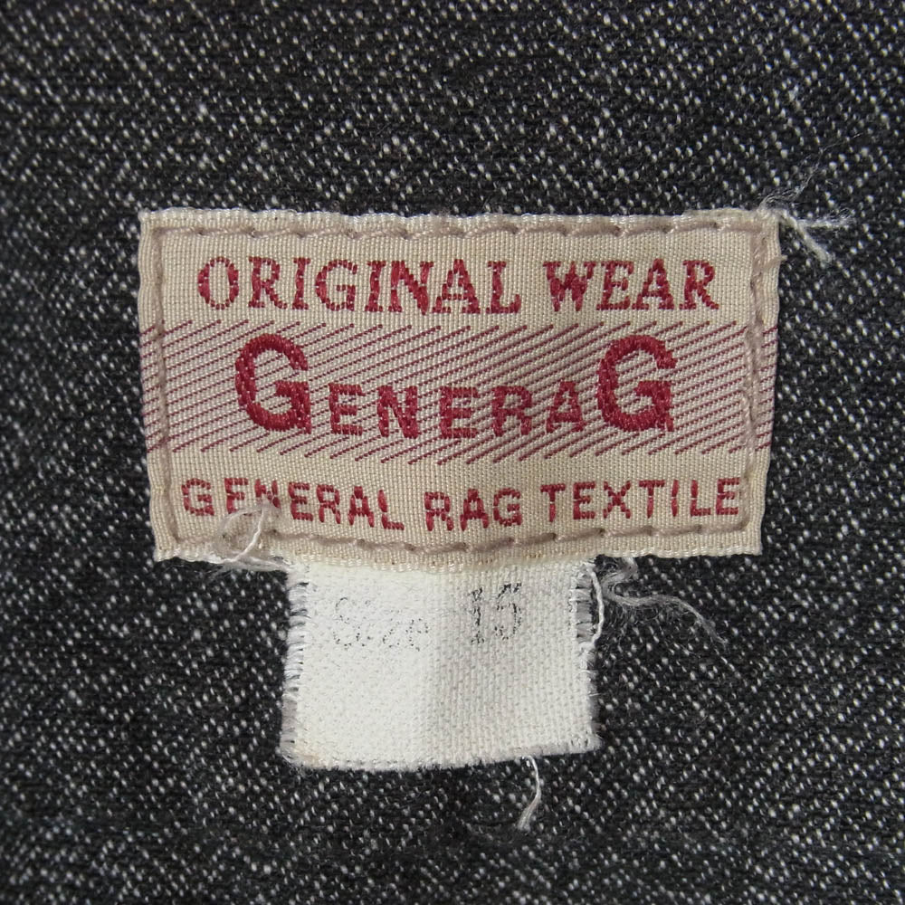 ジェネラグ 2394542 Chambray work shirt シャンブレー 長袖 ワークシャツ ダークグレー系 15【中古】