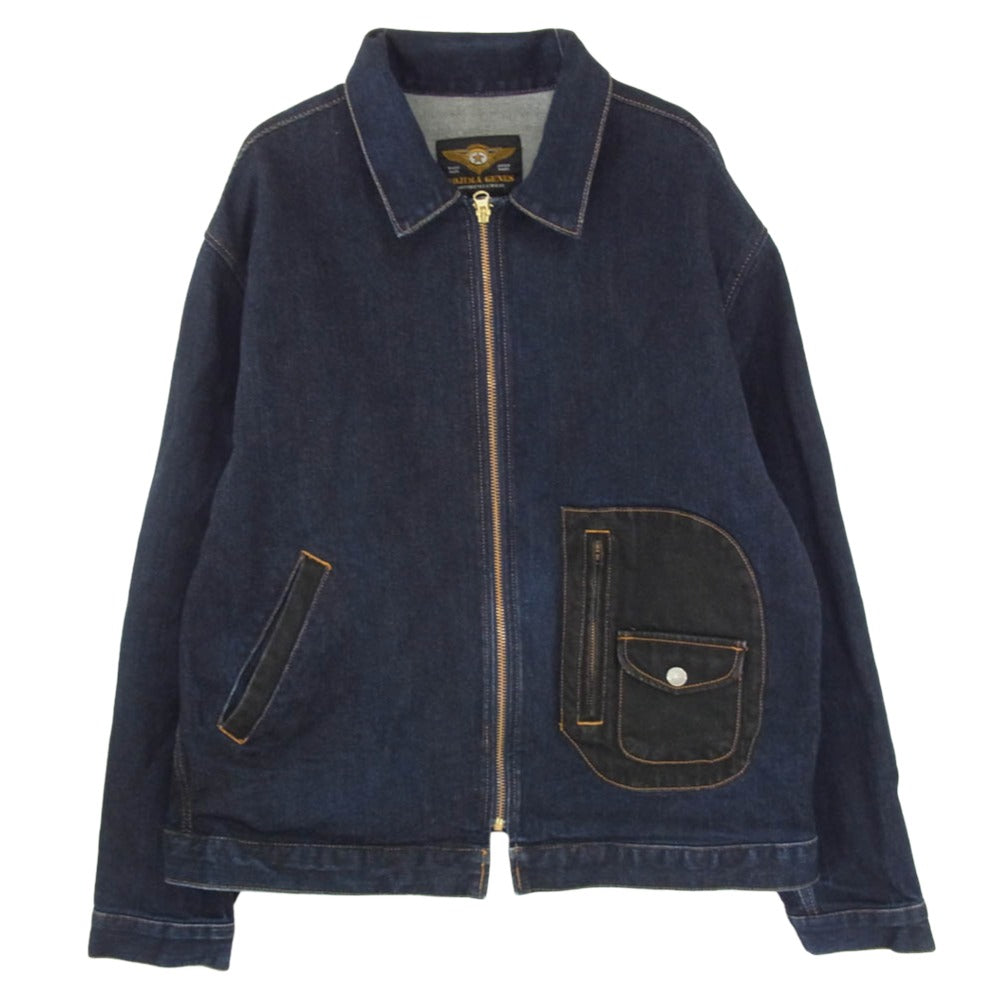 KOJIMA GENES 児島ジーンズ RNB-580D 13OZ ケブラー ミックス Dポケット スポーツ デニムジャケット インディゴブルー系 XL【中古】