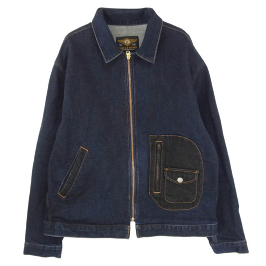 KOJIMA GENES 児島ジーンズ RNB-580D 13OZ ケブラー ミックス Dポケット スポーツ デニムジャケット インディゴブルー系 XL【中古】