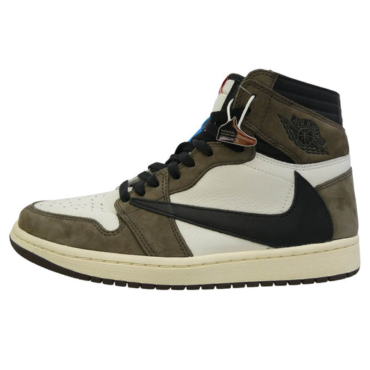 NIKE ナイキ CD4487-100 × Travis Scott トラヴィススコットフェイクバスターズ コンプリート鑑定済 Air Jordan 1 Retro High OG TS SP Sail Dark Mocha エアジョーダン1 レトロ ハイ OG TS SP ハイカットスニーカー ブラウン系 ホワイト系 ブラウン系 27cm【新古品】【未使用】【中古】