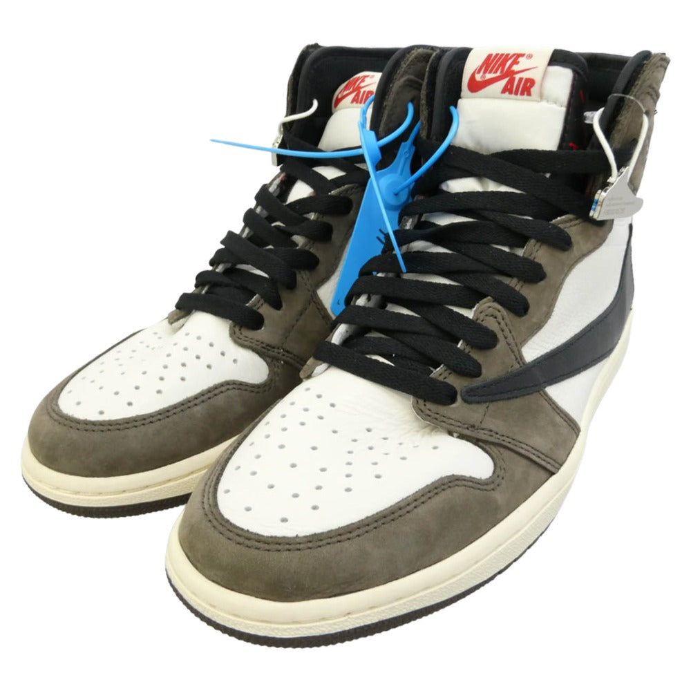 NIKE ナイキ CD4487-100 × Travis Scott トラヴィススコットフェイクバスターズ コンプリート鑑定済 Air Jordan 1 Retro High OG TS SP Sail Dark Mocha エアジョーダン1 レトロ ハイ OG TS SP ハイカットスニーカー ブラウン系 ホワイト系 ブラウン系 27cm【新古品】【未使用】【中古】