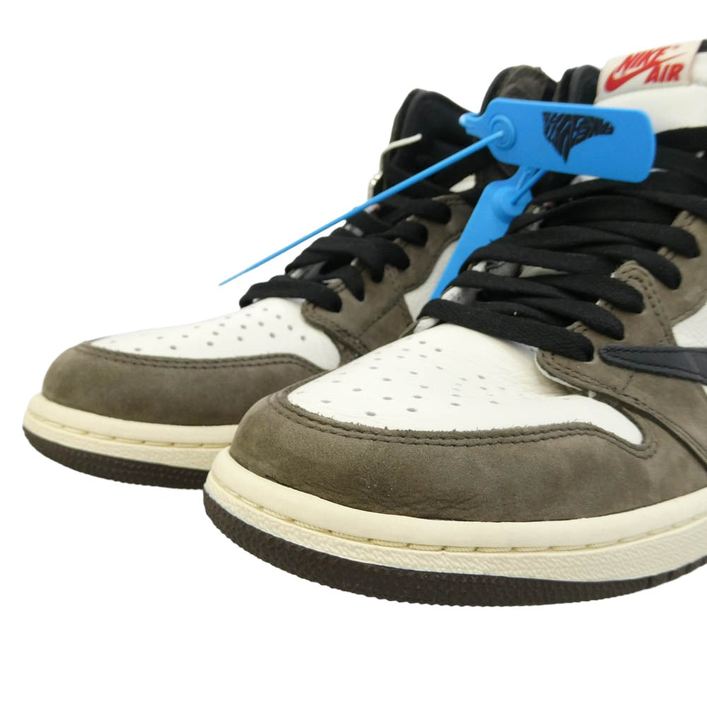NIKE ナイキ CD4487-100 × Travis Scott トラヴィススコットフェイクバスターズ コンプリート鑑定済 Air Jordan 1 Retro High OG TS SP Sail Dark Mocha エアジョーダン1 レトロ ハイ OG TS SP ハイカットスニーカー ブラウン系 ホワイト系 ブラウン系 27cm【新古品】【未使用】【中古】