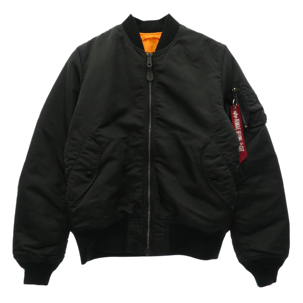ALPHA アルファ 0615-00-573-8335 INDUSTRIES MIL-J-82790J JACKET FLYER'S MAN INTERMEDIATE MA-1 KNOXVILLE TN.U.S.Aアメリカ空軍 フライトジャケット ボンバージャケット ブラック系 L【中古】