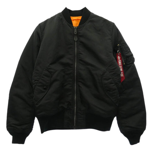 ALPHA アルファ 0615-00-573-8335 INDUSTRIES MIL-J-82790J JACKET FLYER'S MAN INTERMEDIATE MA-1 KNOXVILLE TN.U.S.Aアメリカ空軍 フライトジャケット ボンバージャケット ブラック系 L【中古】