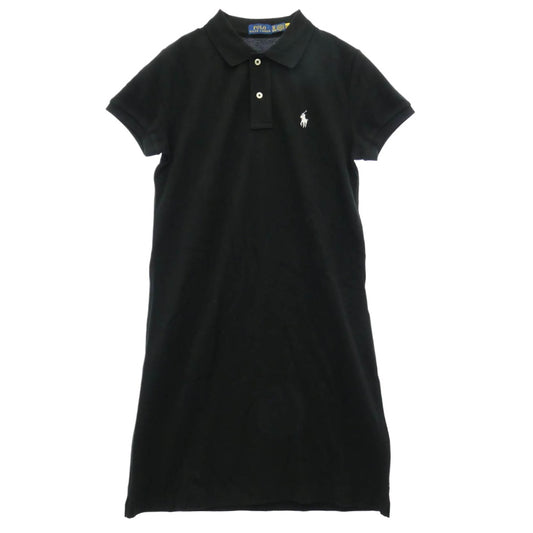POLO RALPH LAUREN ポロ・ラルフローレン ポニー刺繍 半袖 ポロシャツ ワンピース ブラック ブラック系 XS【中古】