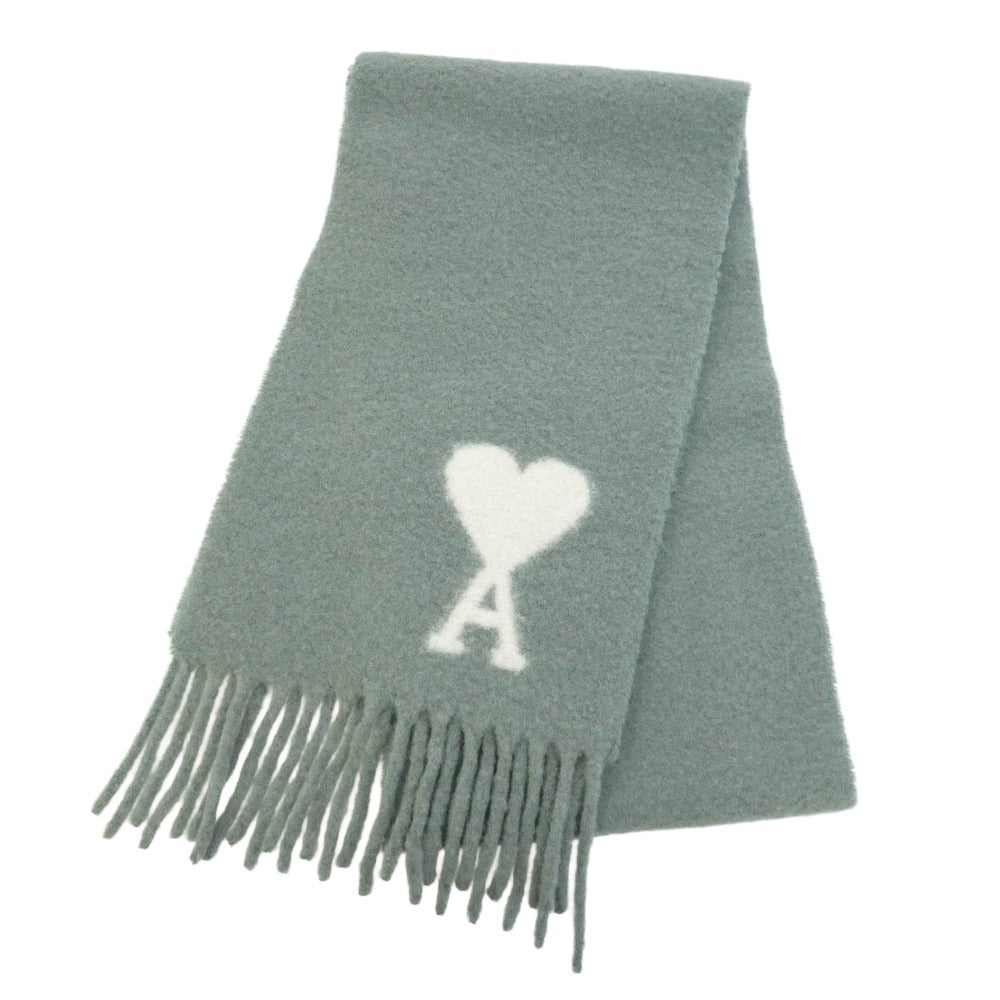 AMI PARIS アミパリス 24AW USF422.AW0054 ADC OVERSIZE SCARF オーバーサイズ フリンジ ストール マフラー グリーン グリーン系【中古】