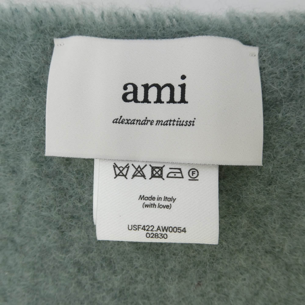 AMI PARIS アミパリス 24AW USF422.AW0054 ADC OVERSIZE SCARF オーバーサイズ フリンジ ストール マフラー グリーン グリーン系【中古】