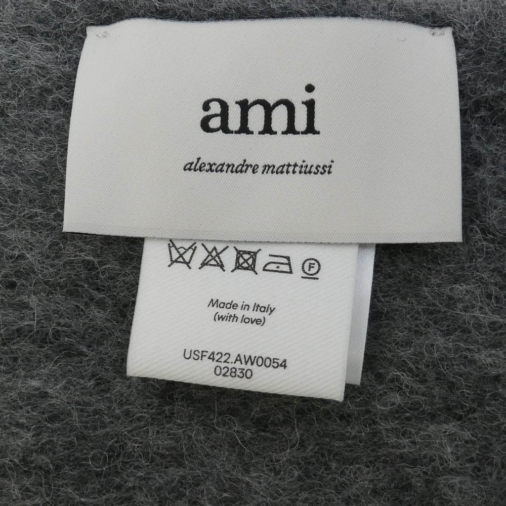 AMI PARIS アミパリス 24AW USF422.AW0054 ADC OVERSIZE SCARF オーバーサイズ フリンジ ストール マフラー グレー グレー系【中古】