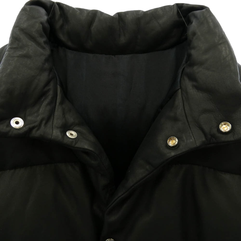 PORTER CLASSIC ポータークラシック LEATHER DOWN JACKET W / LOVE & PEACE SILVER ENTREFINO レザー ダウンジャケット ブラック系 3【中古】