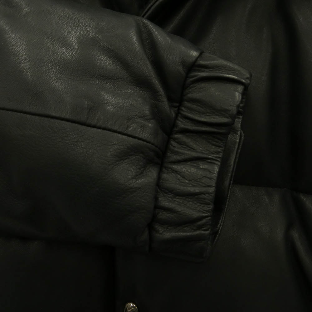PORTER CLASSIC ポータークラシック LEATHER DOWN JACKET W / LOVE & PEACE SILVER ENTREFINO レザー ダウンジャケット ブラック系 3【中古】