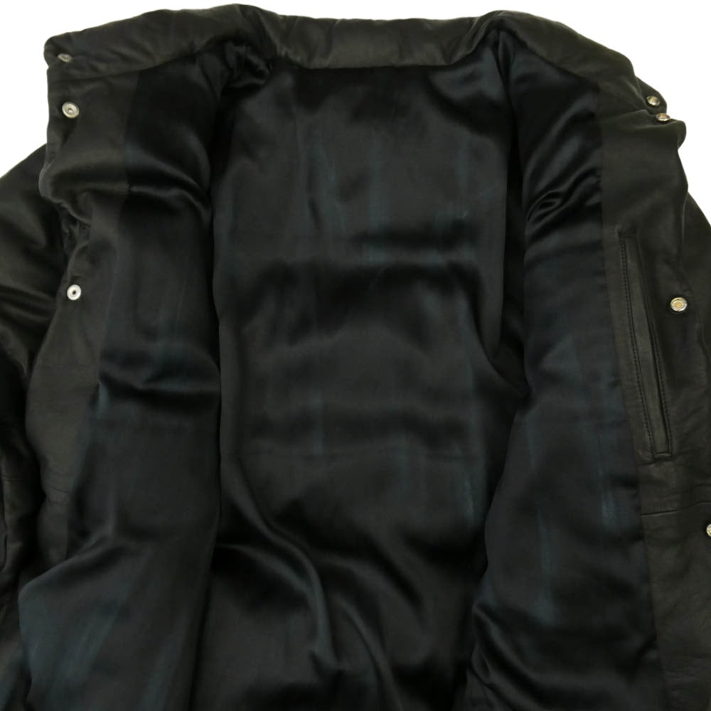 PORTER CLASSIC ポータークラシック LEATHER DOWN JACKET W / LOVE & PEACE SILVER ENTREFINO レザー ダウンジャケット ブラック系 3【中古】