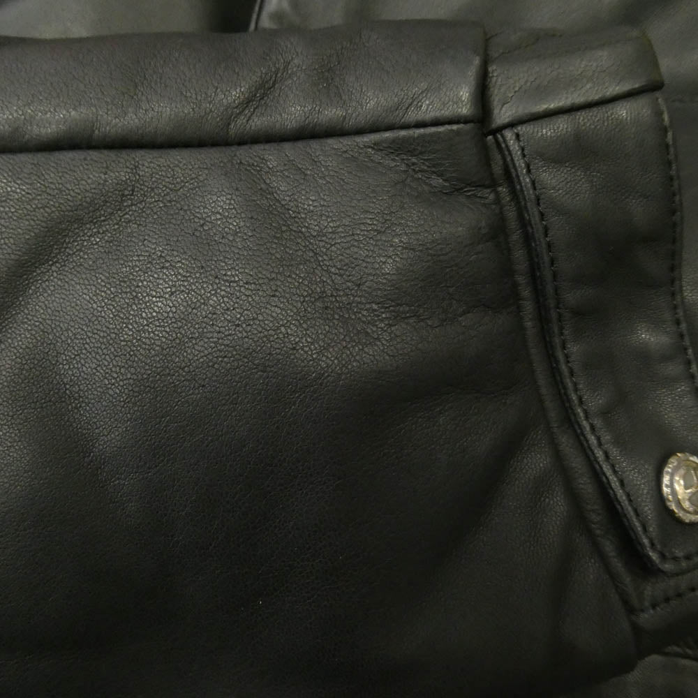 PORTER CLASSIC ポータークラシック LEATHER DOWN JACKET W / LOVE & PEACE SILVER ENTREFINO レザー ダウンジャケット ブラック系 3【中古】