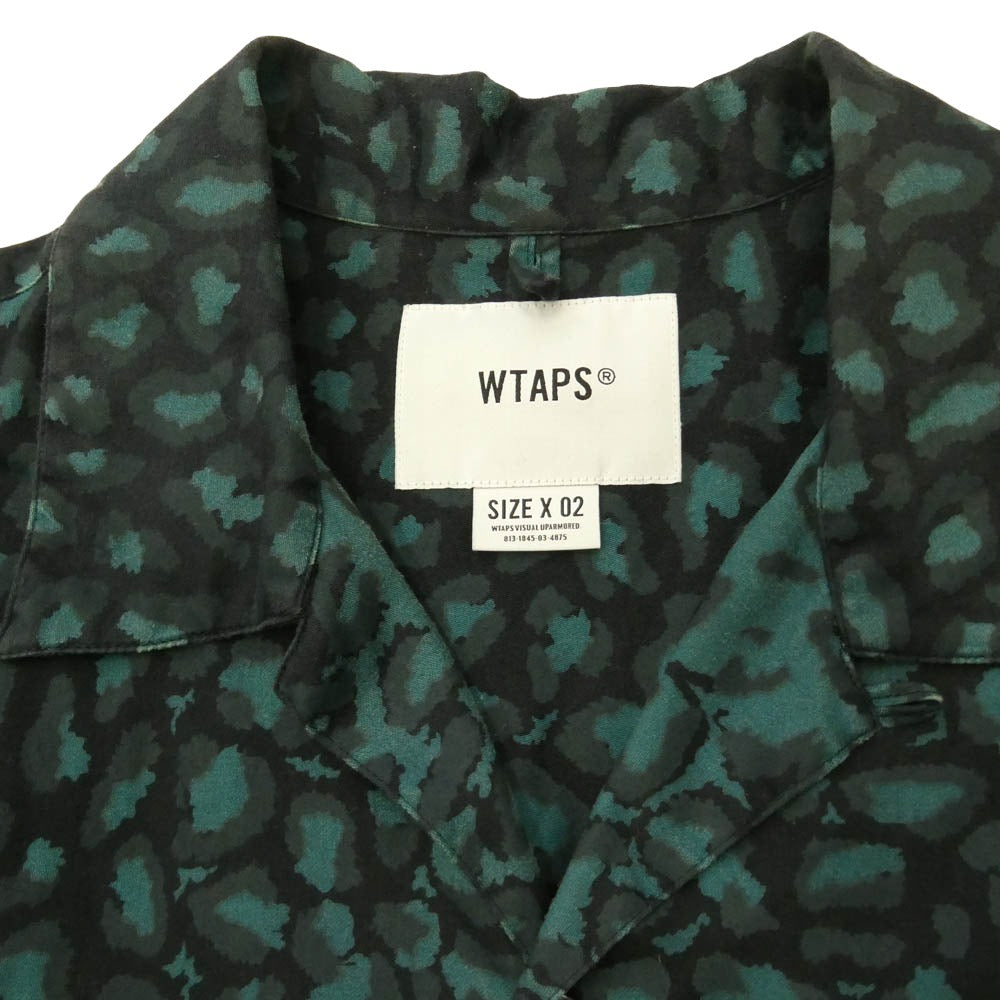 WTAPS ダブルタップス 21SS 211TQDT-SHM05 NIGHT VISION / SS レオパード 総柄 半袖 シャツ ブラック系 グリーン系 X 02【中古】