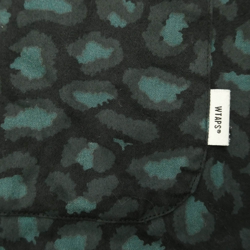 WTAPS ダブルタップス 21SS 211TQDT-SHM05 NIGHT VISION / SS レオパード 総柄 半袖 シャツ ブラック系 グリーン系 X 02【中古】