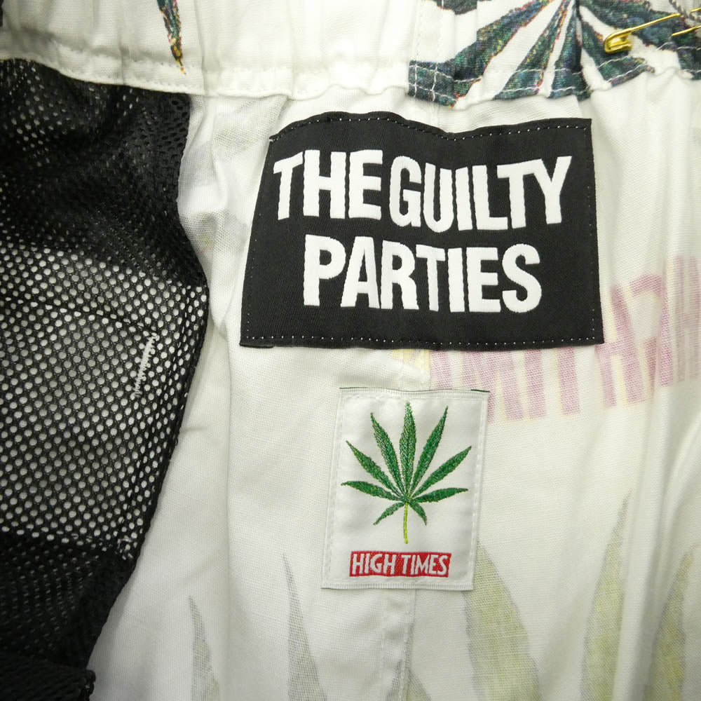 WACKO MARIA ワコマリア HIGHTIMES-WM-PT02 HIGHTIMES MARIJUANA SWIMMING SHORTS ハイタイムズ 総柄 ショーツ ショートパンツ ホワイト系 L【中古】