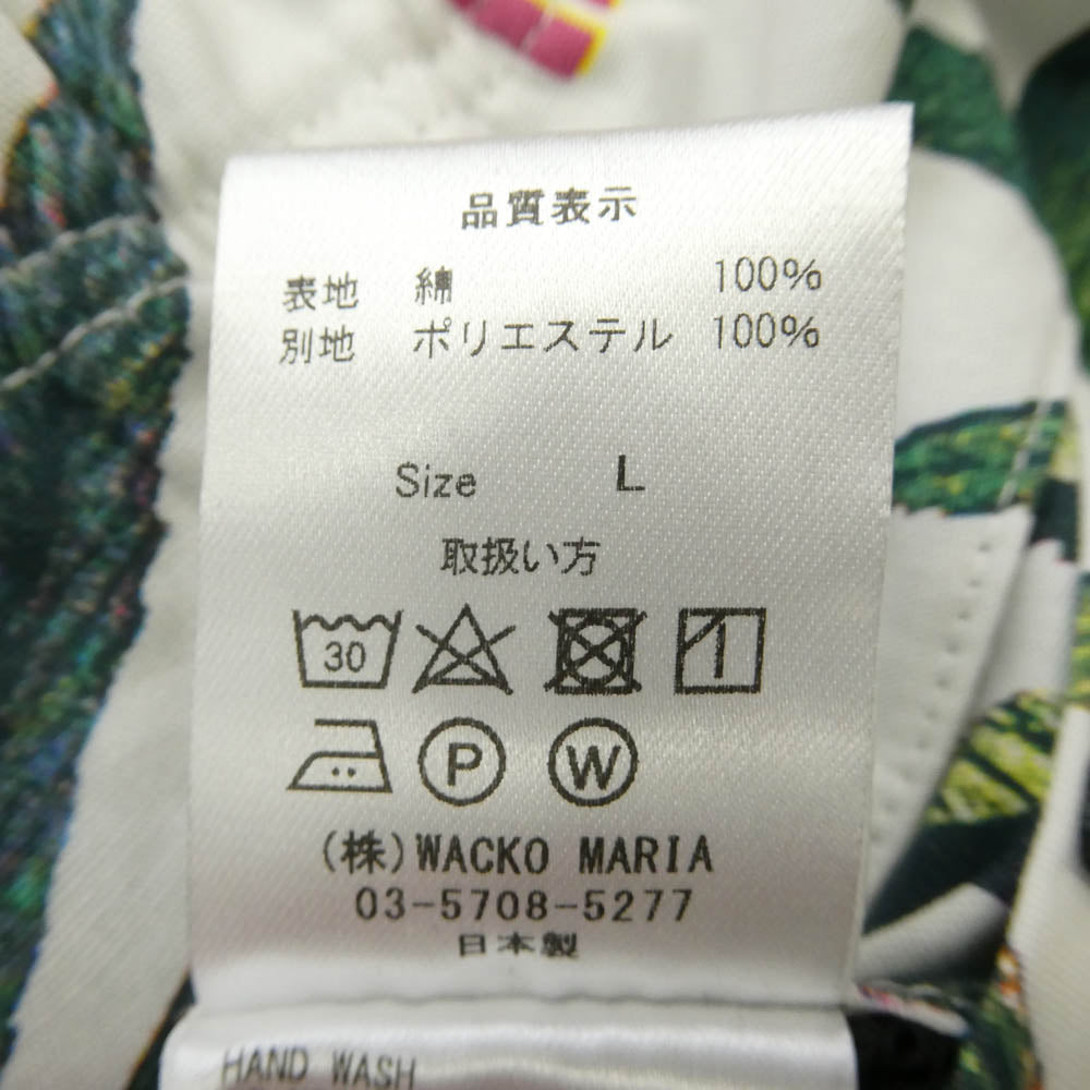 WACKO MARIA ワコマリア HIGHTIMES-WM-PT02 HIGHTIMES MARIJUANA SWIMMING SHORTS ハイタイムズ 総柄 ショーツ ショートパンツ ホワイト系 L【中古】