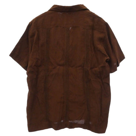 WACKO MARIA ワコマリア CUBA SHIRT キューバシャツ ピンタック ポケット 半袖 シャツ ブラウン系 M【中古】