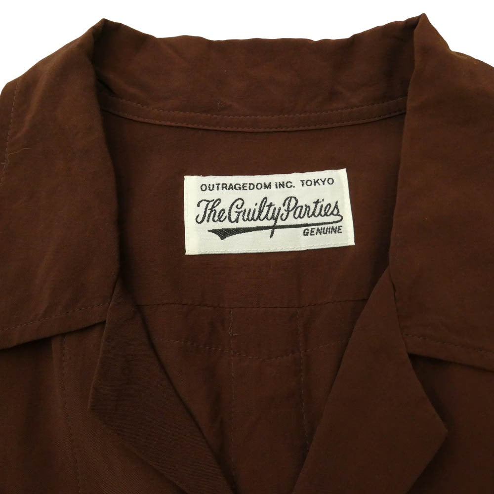 WACKO MARIA ワコマリア CUBA SHIRT キューバシャツ ピンタック ポケット 半袖 シャツ ブラウン系 M【中古】