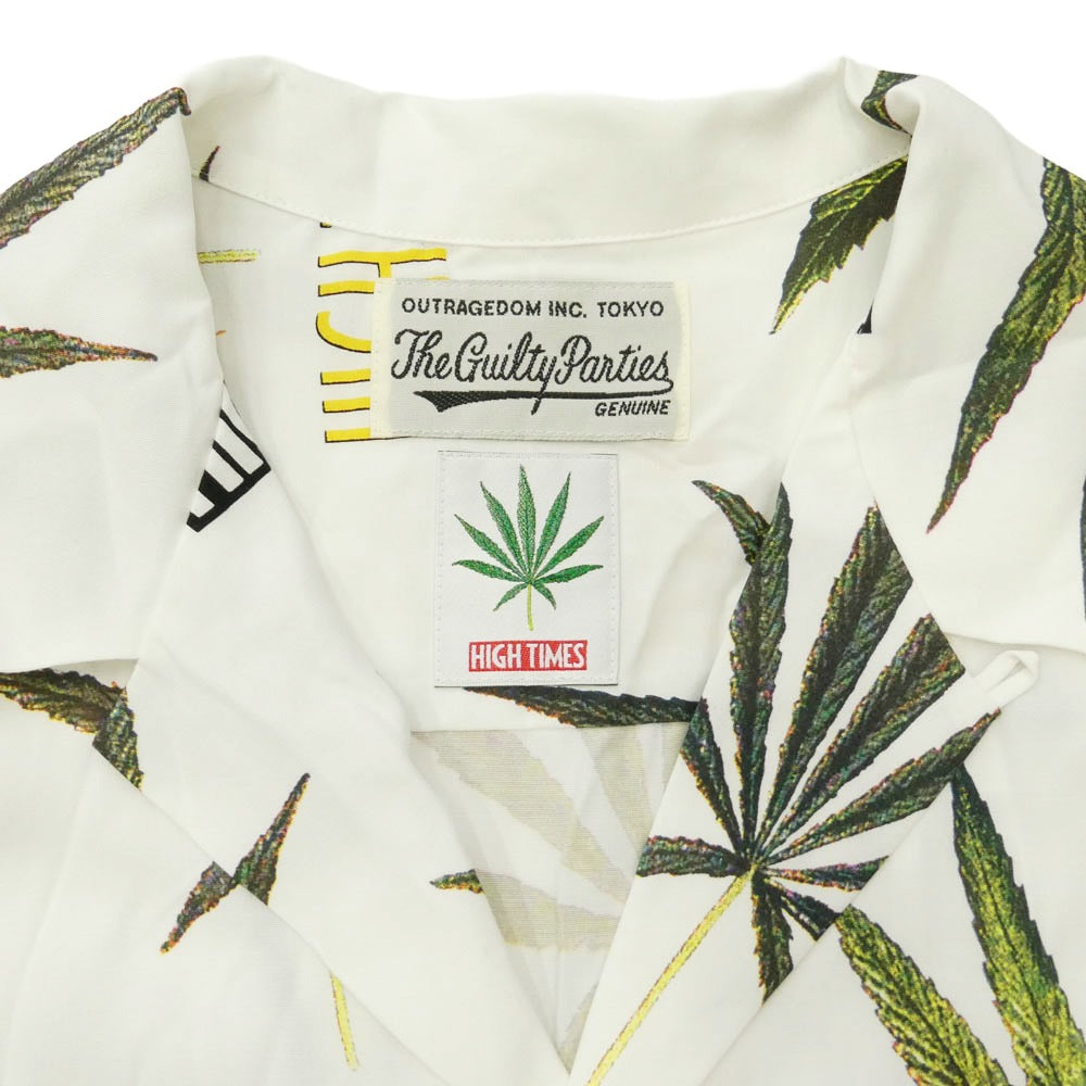 WACKO MARIA ワコマリア 18SS HIGHTIMES-WM-HI02 hightimes hawaiian shirt ハイタイムス ハワイアン 半袖シャツ ホワイト系 L【中古】