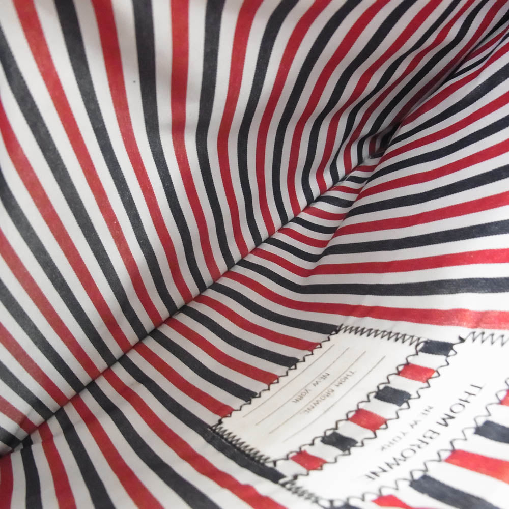 THOM BROWNE トムブラウン clutch bag レザー クラッチ バッグ ブラック系【中古】