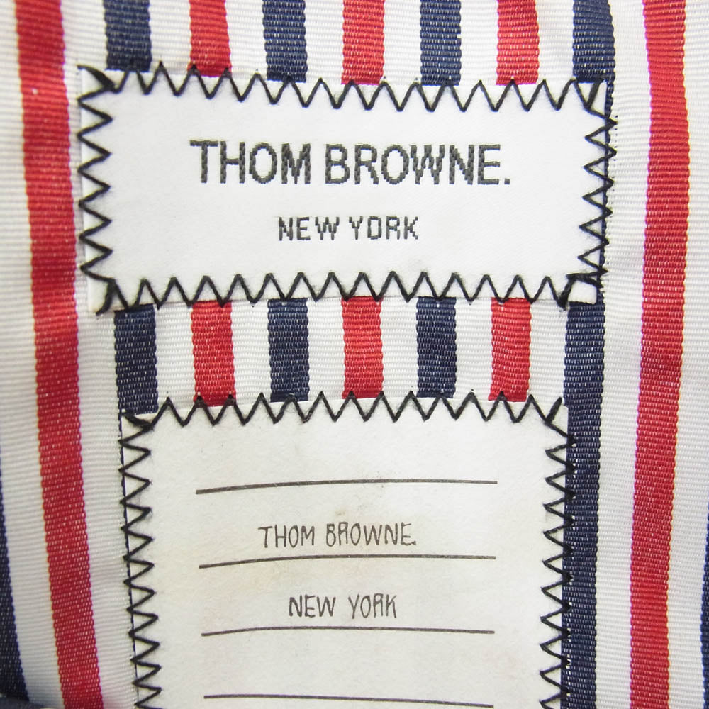 THOM BROWNE トムブラウン clutch bag レザー クラッチ バッグ ブラック系【中古】