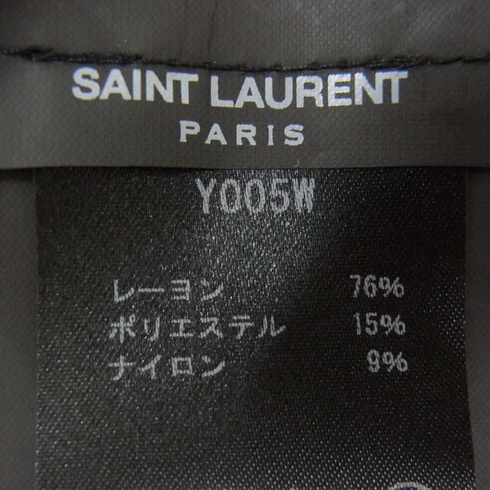 SAINT LAURENT サンローラン 437612 Y005W ラメ メタリック シースルー 長袖 シャツ ゴールド系 37【中古】