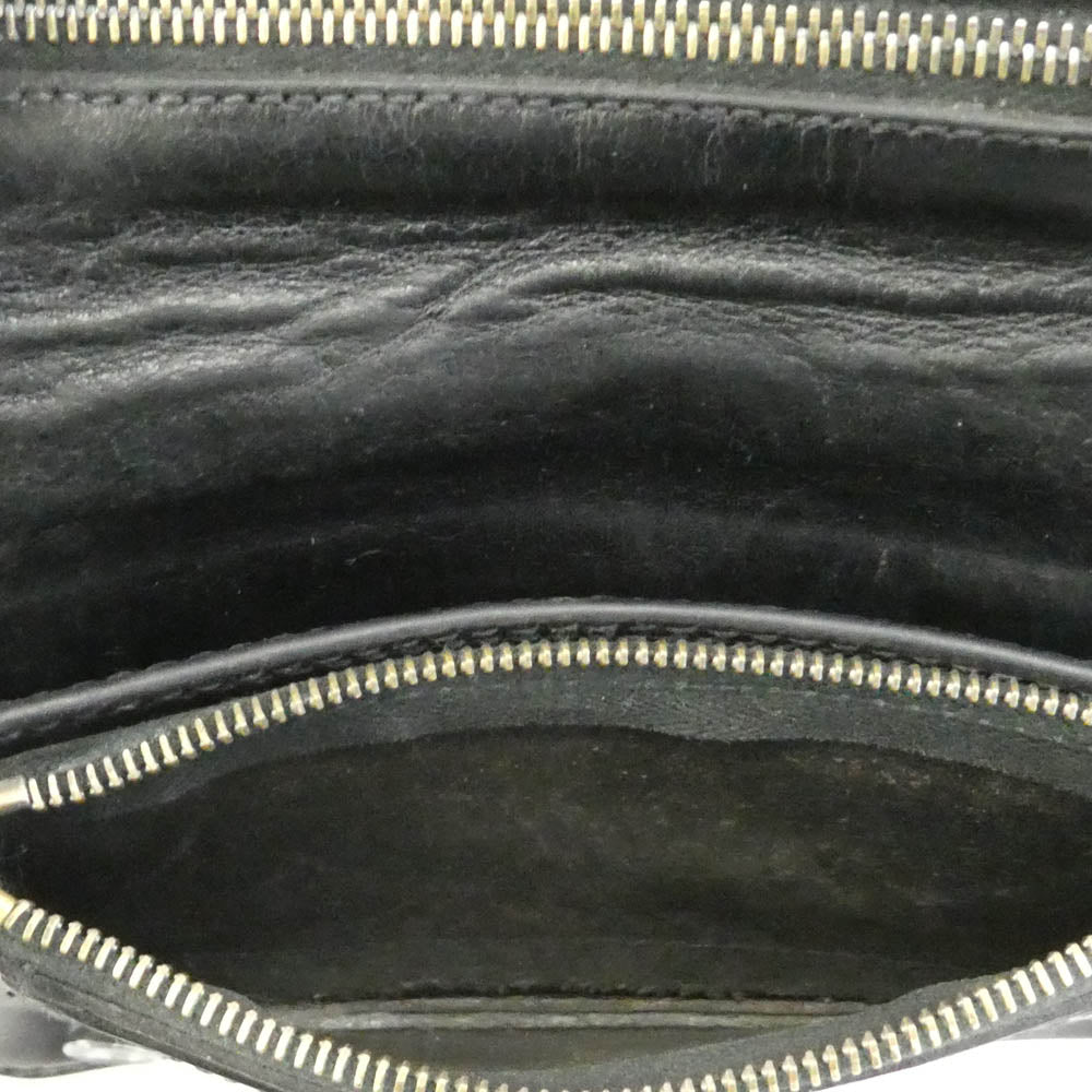 CHROME HEARTS クロムハーツ（原本無） 2ZIP WALLET 2ジップ クロスボールボタン レザーウォレット 財布 ブラック系【中古】