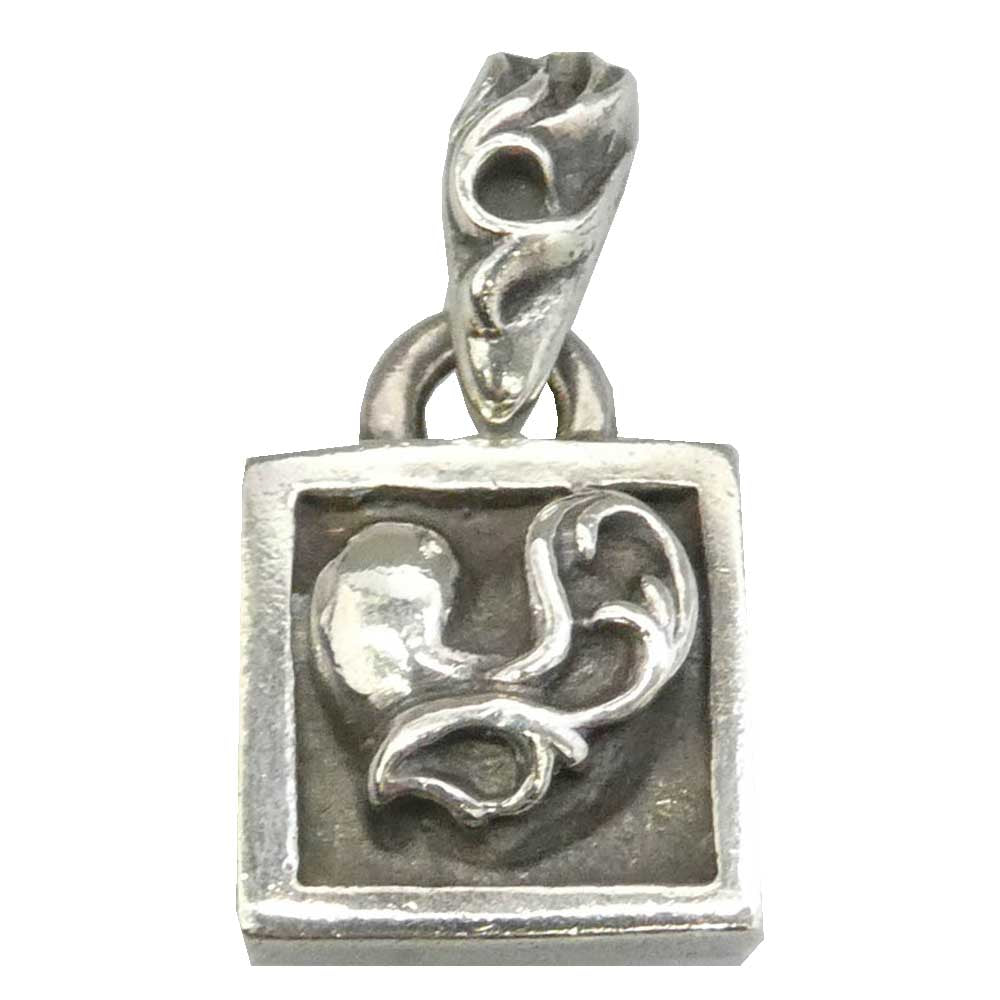 CHROME HEARTS クロムハーツ（原本無） FRAMED HEART フレームドハート チャーム シルバーネックレストップ シルバー系【中古】