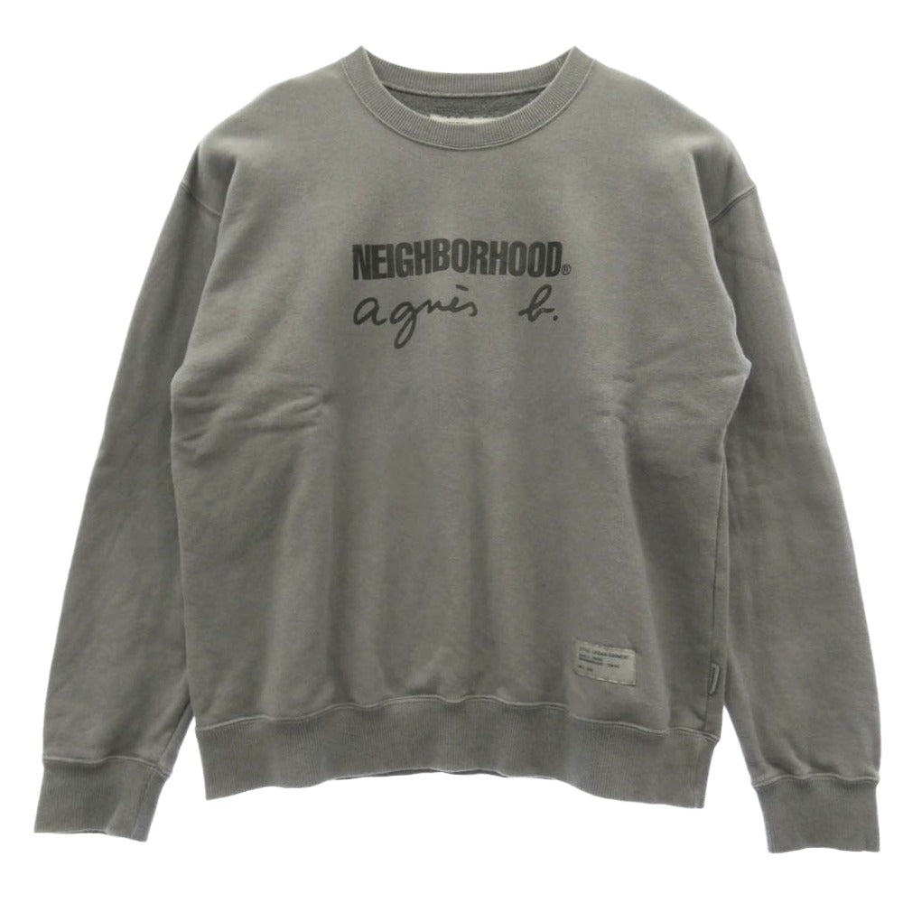 NEIGHBORHOOD ネイバーフッド 25AW agnes b. アニエスベー EDK2SFK2 SWEAT SHIRT LS クルーネック ロゴプリント スウェットシャツ トレーナー グレー系 M【中古】