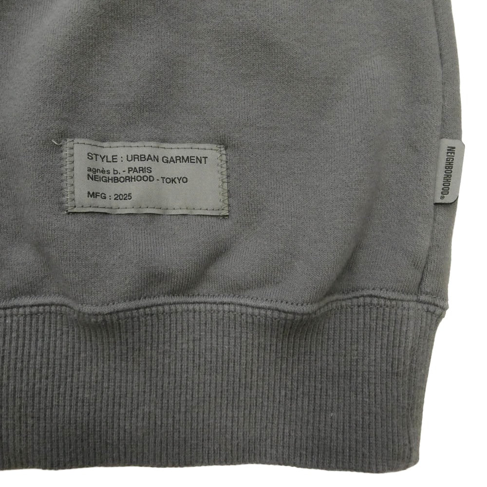 NEIGHBORHOOD ネイバーフッド 25AW agnes b. アニエスベー EDK2SFK2 SWEAT SHIRT  LS クルーネック ロゴプリント スウェットシャツ トレーナー グレー系 M【中古】 NEIGHBORHOOD ネイバーフッド 25AW agnes b. アニエスベー EDK2SFK2