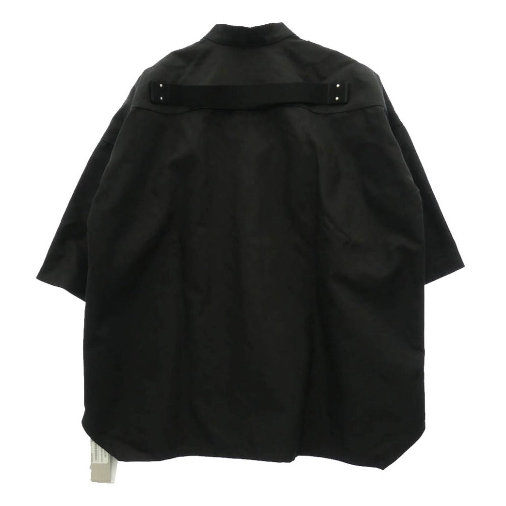 Rick Owens リックオウエンス 26SS RU01F2726-CDU CDU素材 Jumbo Faun Shirt ジャンボ シャツ ハーフスリーブ ジャケット ブラック系 46【中古】