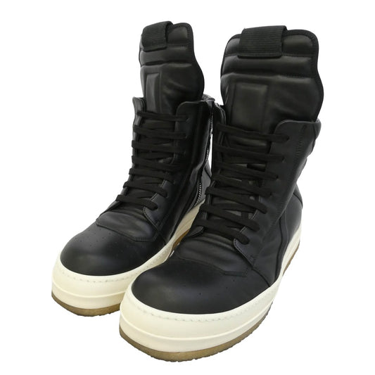 Rick Owens リックオウエンス 25AW RU02E1801-LCO CREEP GEOBASKET ジオバスケット クレープソール レザー ハイカット スニーカー ブラック系 43【中古】
