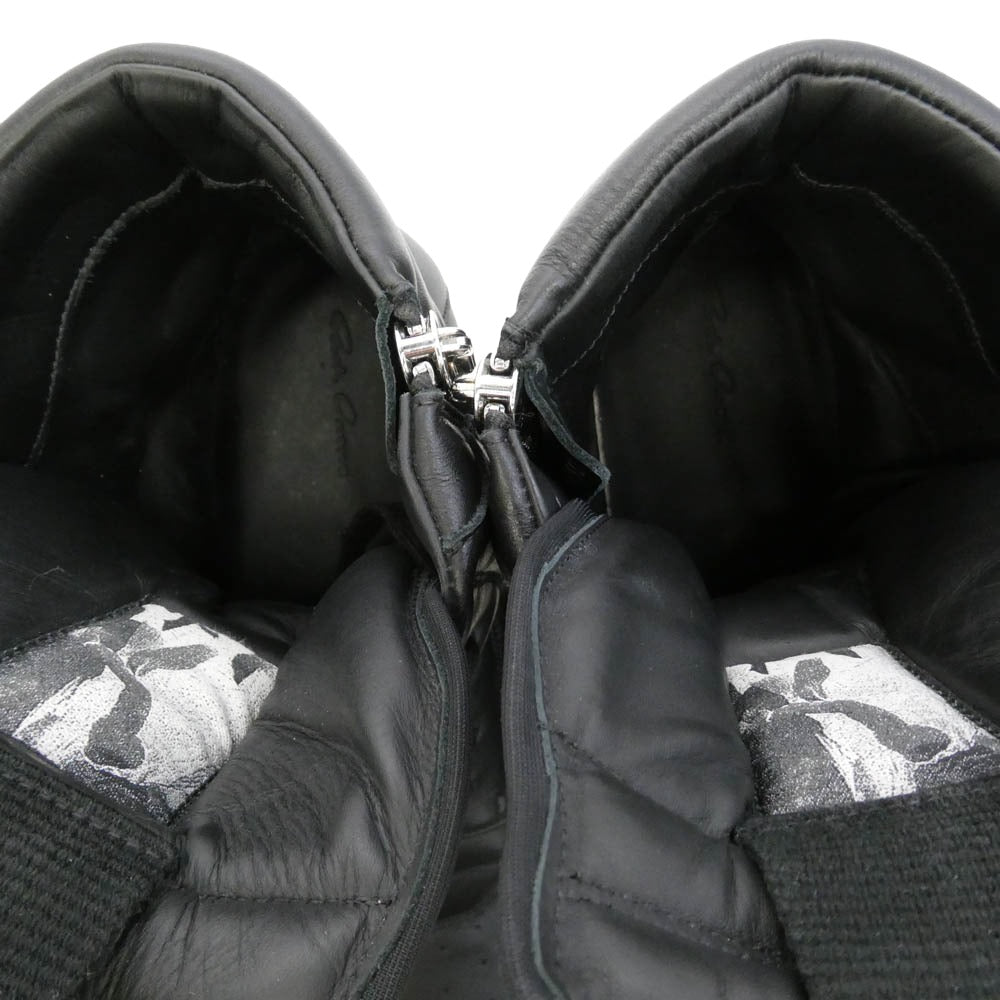 Rick Owens リックオウエンス 25AW RU02E1801-LCO CREEP GEOBASKET ジオバスケット クレープソール レザー ハイカット スニーカー ブラック系 43【中古】