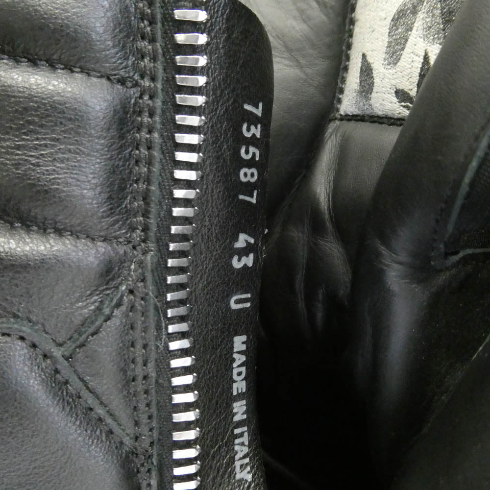 Rick Owens リックオウエンス 25AW RU02E1801-LCO CREEP GEOBASKET ジオバスケット クレープソール レザー ハイカット スニーカー ブラック系 43【中古】