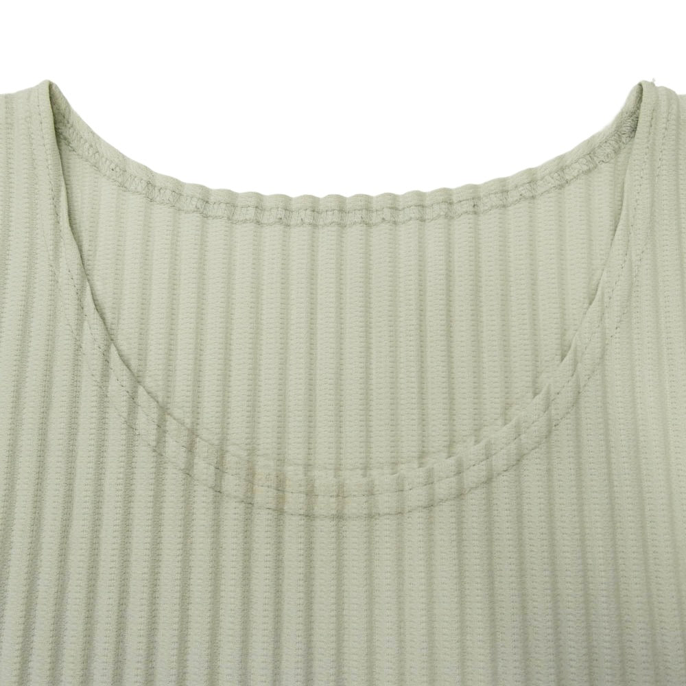 HOMME PLISSE ISSEY MIYAKE オム プリッセ イッセイミヤケ HP91JK1203 プリーツ Tシャツ カットソー 半袖 ホワイトグリーン系 3【中古】